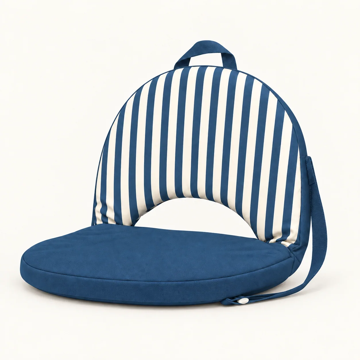 Classic blue and white striped beach chairs